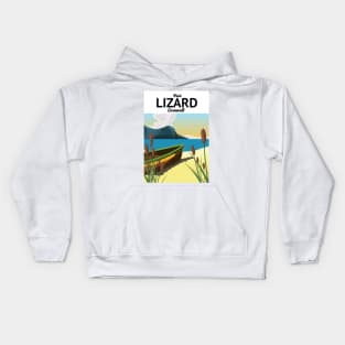 Lizard Cornwall seaside travel poster Kids Hoodie